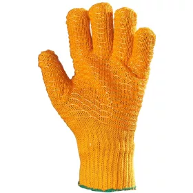   KÖTÖTT NARANCS PES/PAMUT KESZTYŰ, KÉT OLDALON PVC RÁCCSAL_10
