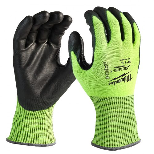 Hi-Vis Vágásbiztos védőkesztyű - 4/D  - M/8 - 1 pár