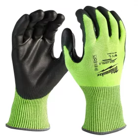 Hi-Vis Vágásbiztos védőkesztyű - 4/D  - L/9 - 1 pár