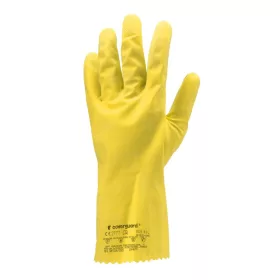   HTG SÁRGA GUMIKESZTYŰ, 30CM/0,5MM, PAMUTBOLYHOZOTT BELSŐ_L