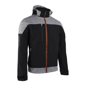 BANJO FEKETE/SZÜRKE SOFTSHELL DZSEKI, NARANCS CIPZÁR_S