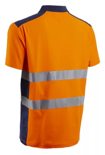 OKI FLUO NARANCS/SÖTÉTKÉK RÖVID UJJÚ GALLÉROS PÓLÓ_XL