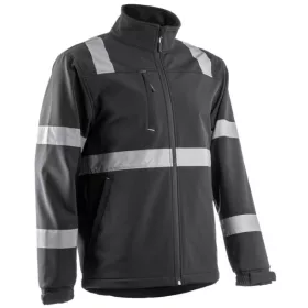 VIGILE FEKETE SOFTSHELL DZSEKI FÉNYVISSZAVERŐ CSÍKKAL_S