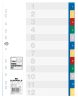Elválasztólap A4 12 részes 1-12 színregiszter PP fedlappal