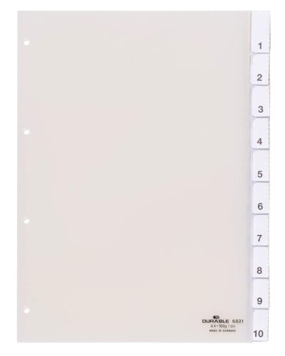 Elválasztólap A4 10 részes fedlappal, lefűzhető 80x80x80 mm