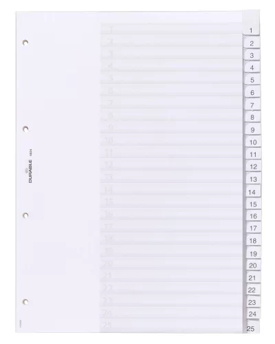 Elválasztólap A4 25 részes fedlappal lefűzhető PP 80x80x80 mm