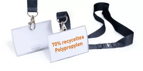 Névkitűző CLICK FOLD 54x90 mm textilszalaggal 20