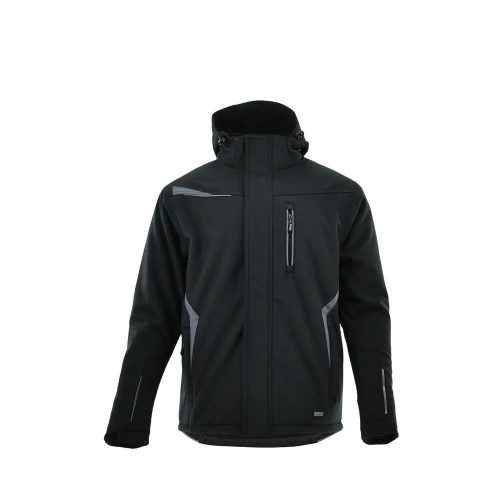 Sara Comfort Winter bélelt softshell hosszú kabát fekete-szürke