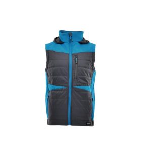   Sara Comfort Plus kapucnis bélelt mellény fekete-petrol kék