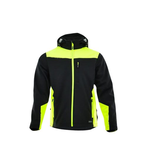 Sara Comfort Plus softshell kabát fekete-sárga