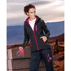   Dzseki softshell ARDON®FLORET női, fekete, rózsaszín cipzár XS
